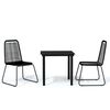 vidaXL Ensemble &agrave; manger de jardin 3 pcs Noir