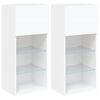 vidaXL Meubles TV avec lumi&egrave;res LED 2 pcs blanc 40,5x30x90 cm