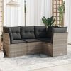 vidaXL Salon de jardin 4 pcs avec coussins gris clair r&eacute;sine tress&eacute;e