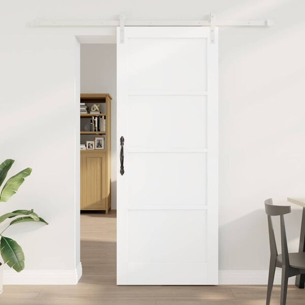 vidaXL Porte coulissante Blanc 83 x 211 cm Pin massif
