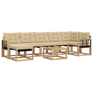 vidaXL Ensemble de canap&eacute;s d'ext&eacute;rieur 8 pc Blanc et Beige