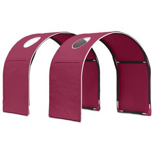 vidaXL Tunnel de lit 2 pcs Rouge 211 x 52,5 x 2 cm Polyester