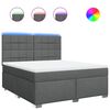 vidaXL Sommier &agrave; lattes de lit avec matelas Gris fonc&eacute; 180x200cm Tissu