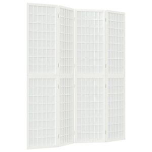 vidaXL Cloison de s&eacute;paration pliable 4 panneaux 160x170 cm Blanc