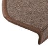vidaXL Tapis d'escalier 15 pi&egrave;ces 65 x 24 x 4 cm Marron caf&eacute; Demi-rond Grand