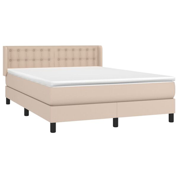 vidaXL Sommier à lattes de lit avec matelas Cappuccino 140x190 cm