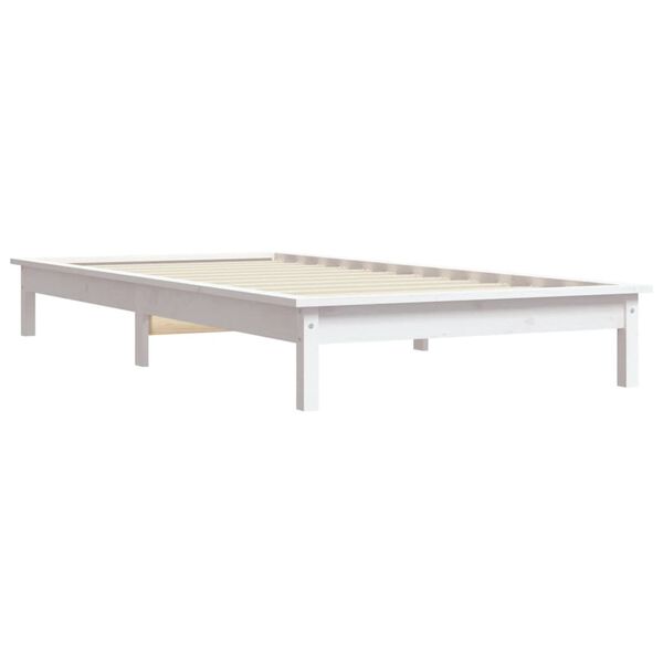 vidaXL Cadre de lit sans matelas blanc 90x200 cm bois massif