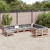vidaXL Salon de jardin avec coussins 10 pcs bois massif sapin douglas