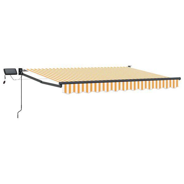 vidaXL Store r&eacute;tractable manuel avec LEDs Orange et Blanc 3,5 x 2,5 m