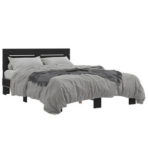 vidaXL Cadre de lit sans matelas noir 135x190 cm