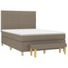vidaXL Sommier &agrave; lattes de lit avec matelas Taupe 140x190 cm Tissu
