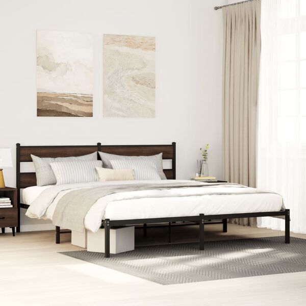 vidaXL Cadre de lit sans matelas avec t&ecirc;te de lit 200x200 cm