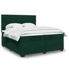 vidaXL Sommier &agrave; lattes de lit et matelas Vert fonc&eacute; 200x200cm Velours