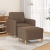 vidaXL Fauteuil avec repose-pied Marron 60 cm Tissu
