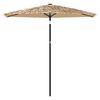 vidaXL Parasol de jardin avec LED et m&acirc;t en acier marron 268x268x226cm