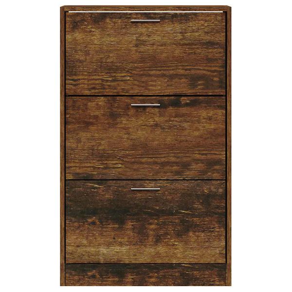 vidaXL Armoire &agrave; chaussures Ch&ecirc;ne fum&eacute; 63x24x103 cm Bois d'ing&eacute;nierie