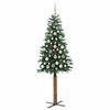 vidaXL Sapin de Noël mince Vert 180 cm PVC et bois de pin massif