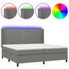 vidaXL Sommier &agrave; lattes de lit matelas LED Gris fonc&eacute; 200x200 cm Tissu