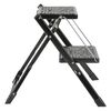 Escalo Tabouret pliable 150 kg m&eacute;tal noir