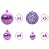 vidaXL Ensemble de Boules de Noël avec 150 LED 61 pcs Lilas Plastique