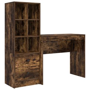 vidaXL Bureau Ch&ecirc;ne fum&eacute; 135,5 x 40 x 127 cm 2 pc
