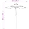 vidaXL Parasol de jardin avec m&acirc;t en bois vert 196x231 cm