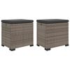 vidaXL Pouf de jardin avec coussin 2 pcs Gris polyrotin