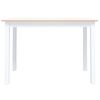 vidaXL Table à manger Blanc et marron 114x71x75 cm Bois d'hévéa massif