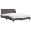 vidaXL Lit avec matelas Dover gris 140x190 cm similicuir