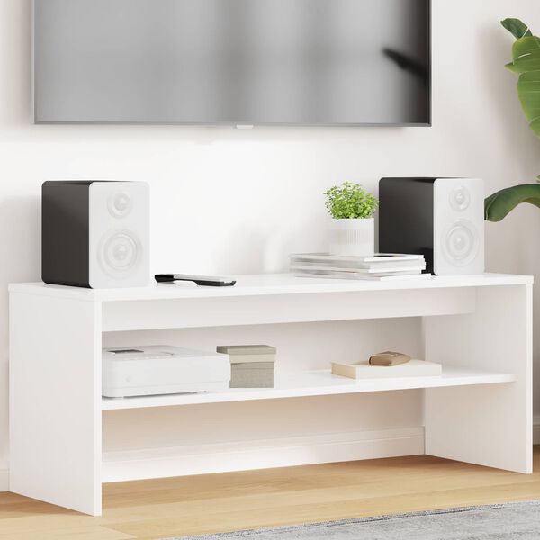 vidaXL Meuble TV Blanc 100 x 35 x 40 cm Bois d'ing&eacute;nierie