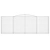 vidaXL Paniers à gabions arqués 9 pcs 400x50x140/160 cm Fer galvanisé