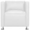 vidaXL Fauteuil cube blanc simili cuir