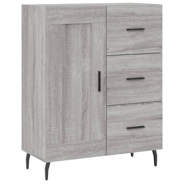 vidaXL Buffet sonoma gris 69,5x34x90 cm bois d'ing&eacute;nierie