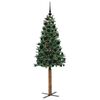 vidaXL Sapin de No&euml;l mince Vert 180 cm PVC et bois de pin massif