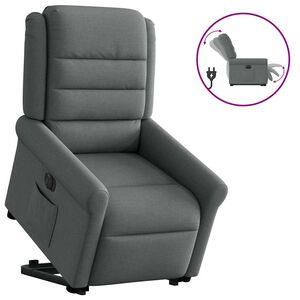 vidaXL Fauteuil inclinable &eacute;lectrique gris fonc&eacute; tissu