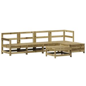 vidaXL Salon de jardin 6 pcs bois de pin impr&eacute;gn&eacute;