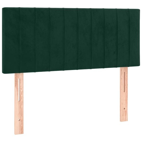 vidaXL T&ecirc;te de lit Vert fonc&eacute; 100x5x78/88 cm Velours