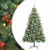 vidaXL Sapin de No&euml;l artificiel 300 LED Blanc chaud PVC et m&eacute;tal Vert