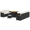 vidaXL Ensemble de canap&eacute; de jardin 14 pcs Noir et Cr&egrave;me polyrotin