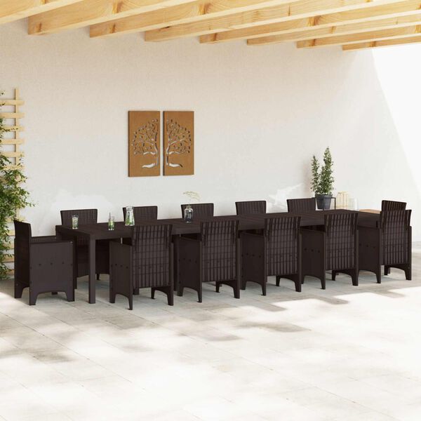vidaXL Table de Jardin Marron 400 x 100 x 73 cm polyrotin