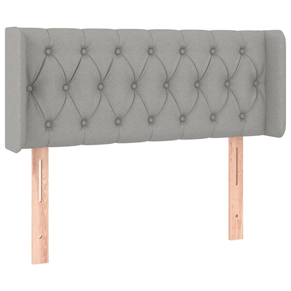 vidaXL T&ecirc;te de lit &agrave; LED Gris clair 103x16x78/88 cm Tissu