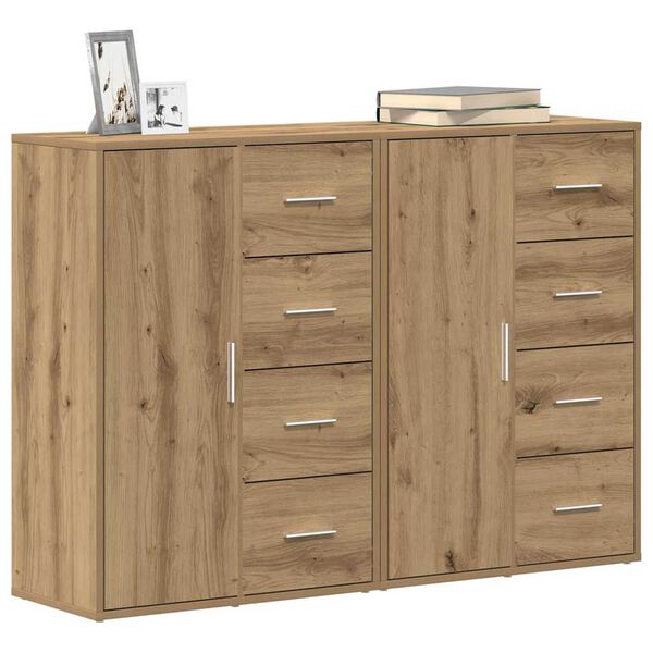 vidaXL Buffet 2 pcs Ch&ecirc;ne artisanal 60 x 31 x 84 cm Bois d'ing&eacute;nierie