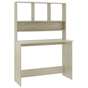 vidaXL Bureau avec &eacute;tag&egrave;res Ch&ecirc;ne sonoma 110 x 45 x 157 cm