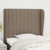 vidaXL Tête de lit avec oreilles Taupe 93x23x118/128 cm Tissu