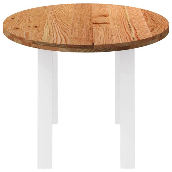 vidaXL Table à manger marron clair bois de chêne massif ovale