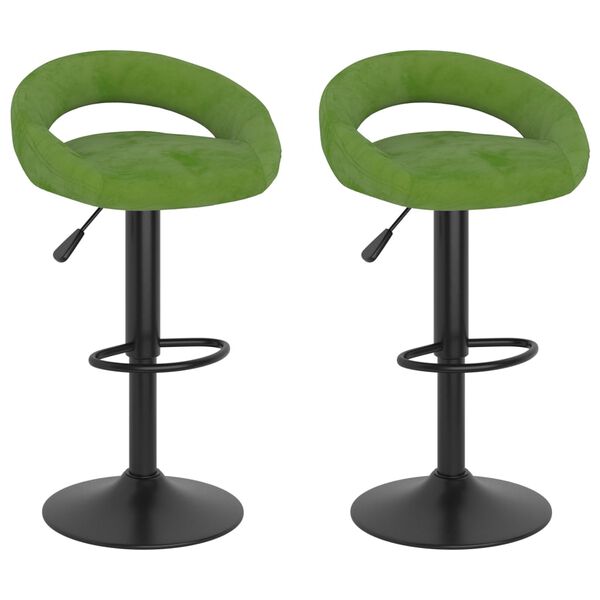 vidaXL Tabourets de bar lot de 2 vert clair velours