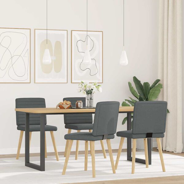 vidaXL Chaises à manger lot de 4 gris foncé tissu