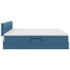 vidaXL Lit de Rangement avec matelas Bleu fonc&eacute; 200 x 200 cm Velours