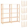 vidaXL &Eacute;tag&egrave;res de rangement &agrave; 5 niveaux 5pcs 170x38x170 cm Pin 500 kg