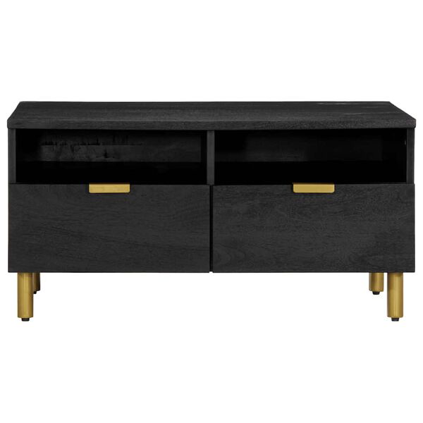 vidaXL Table basse noir 80x54x40 cm bois d'ing&eacute;nierie